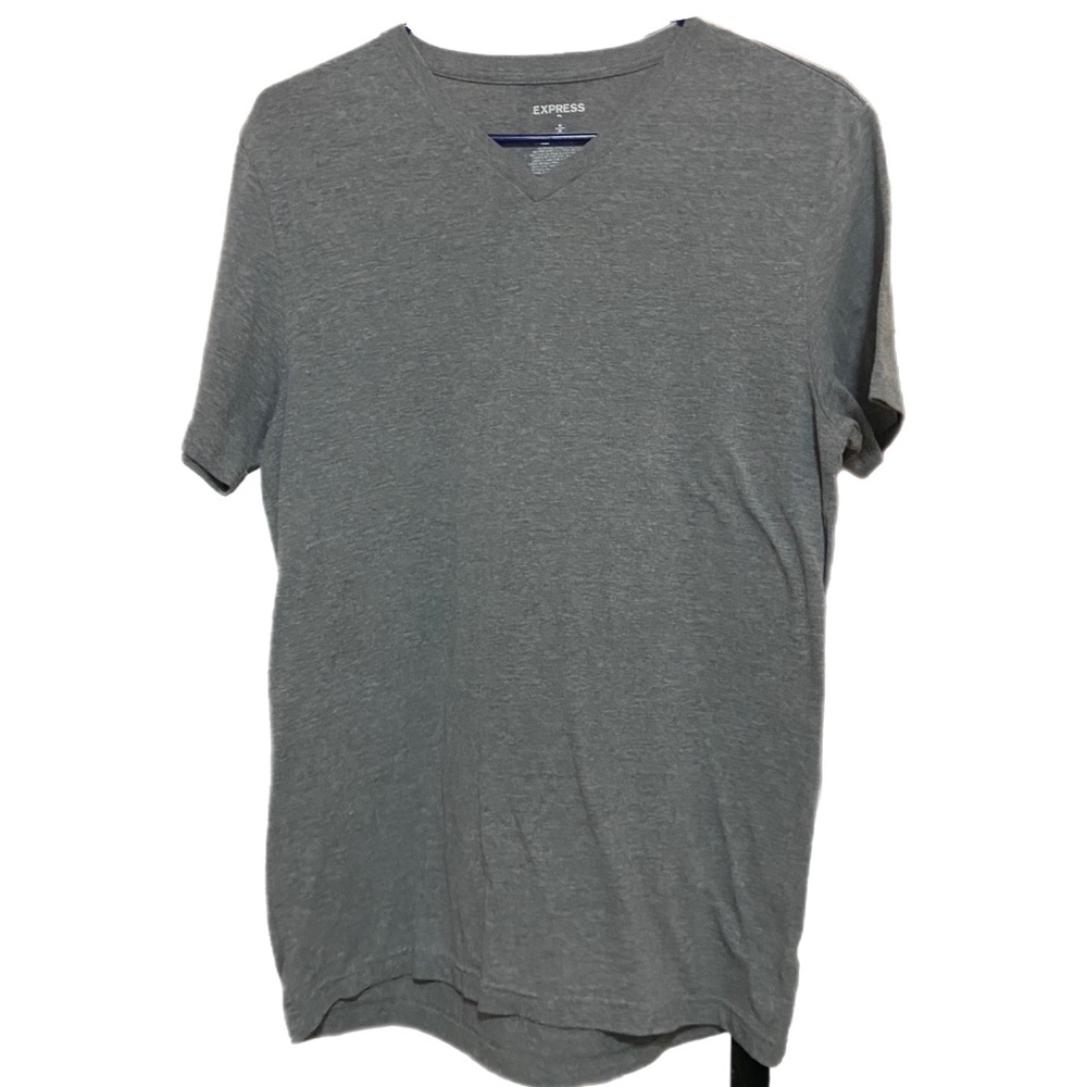 Express Grey V Neck Shirt